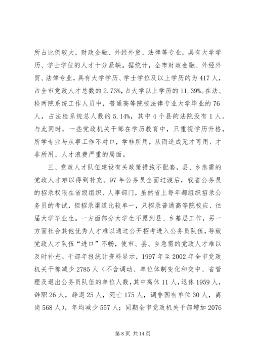 市党政人才队伍建设情况调查.docx