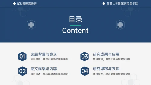 医学ICU药物试验毕业答辩通用PPT模板