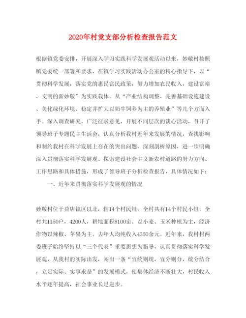 精编年村党支部分析检查报告范文.docx
