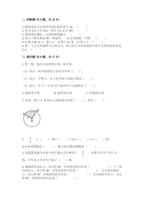 六年级上册数学期末测试卷往年题考.docx