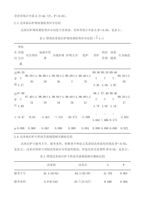 医院护士绩效分配方案的实施与成效分析.docx