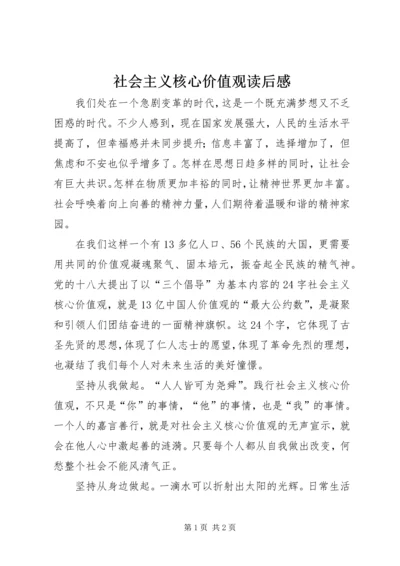 社会主义核心价值观读后感.docx