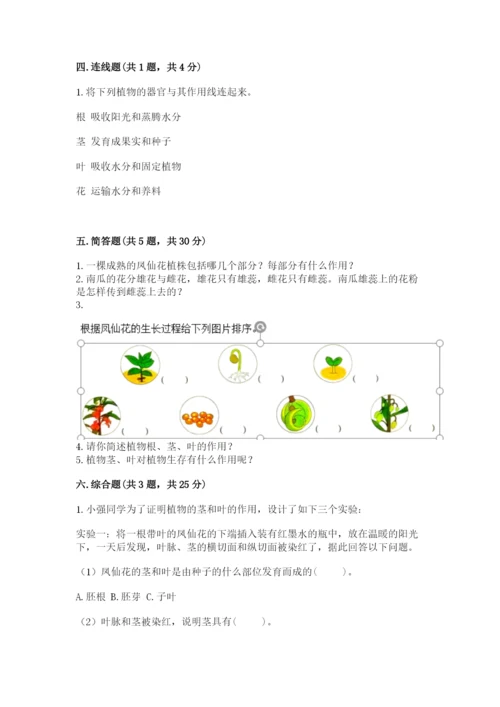 教科版四年级下册科学第一单元《植物的生长变化》测试卷精品加答案.docx