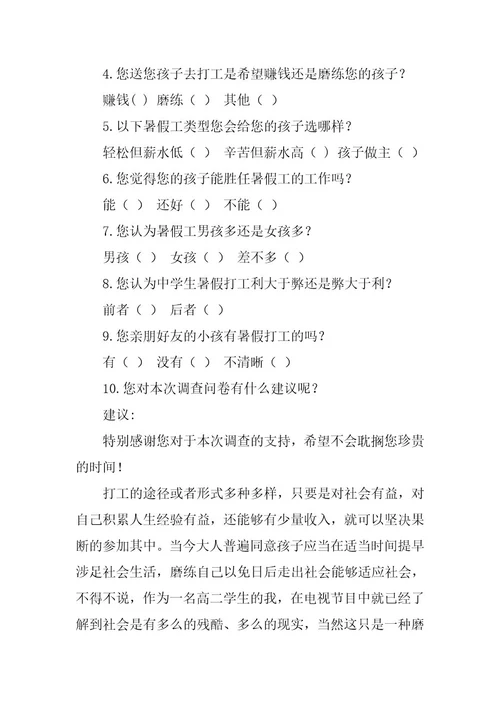 2024年暑假调查报告八篇