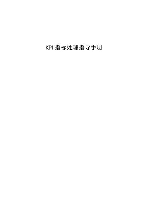 KPI指标处理指导手册模板.docx