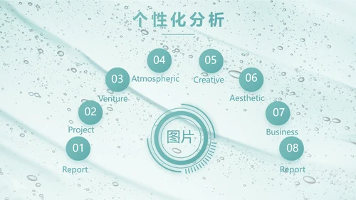蓝色创意美容化妆品介绍工作总结PPT
