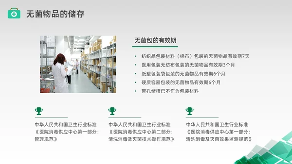 绿色水彩简约商务无菌物品的管理医疗培训PPT