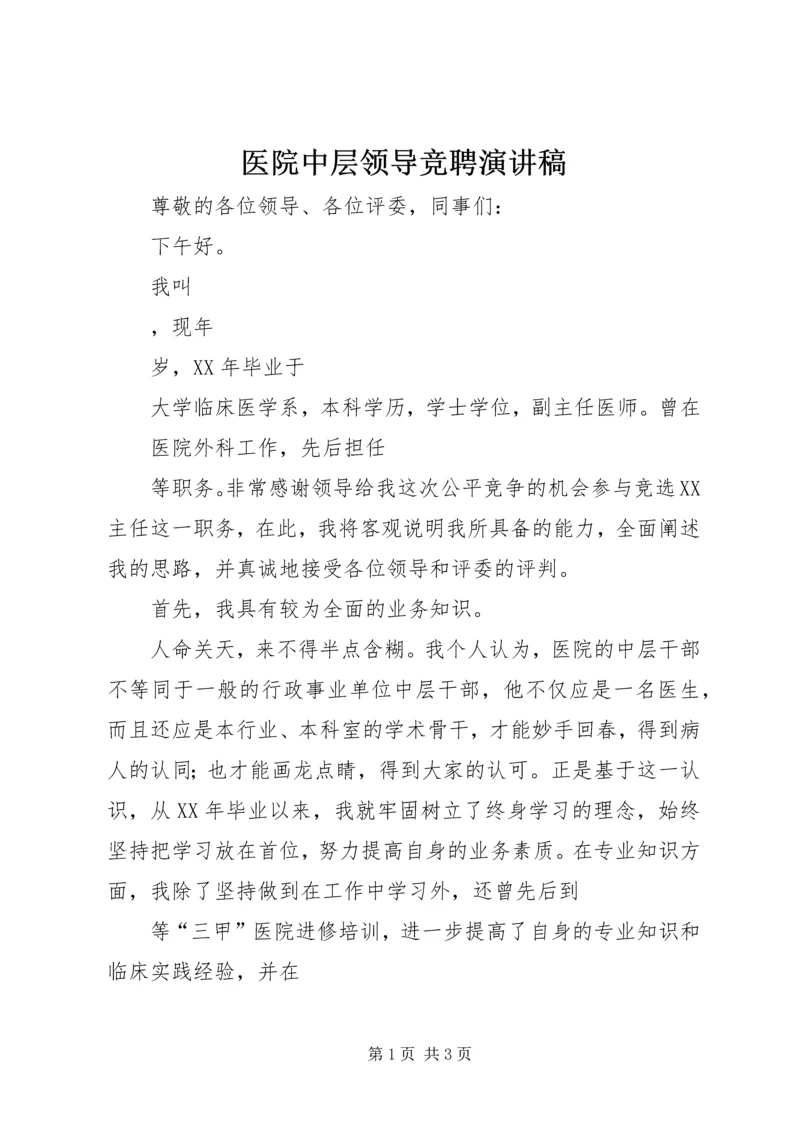 医院中层领导竞聘演讲稿.docx