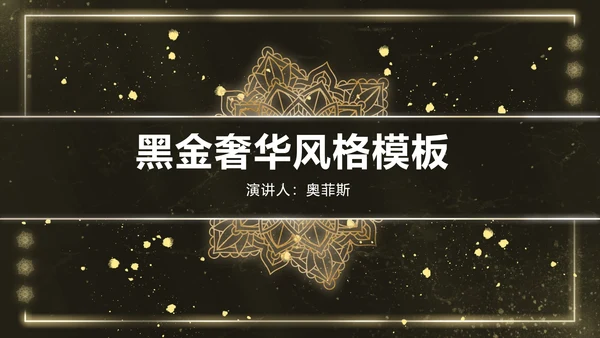 黑金雪花奢华风PPT模板
