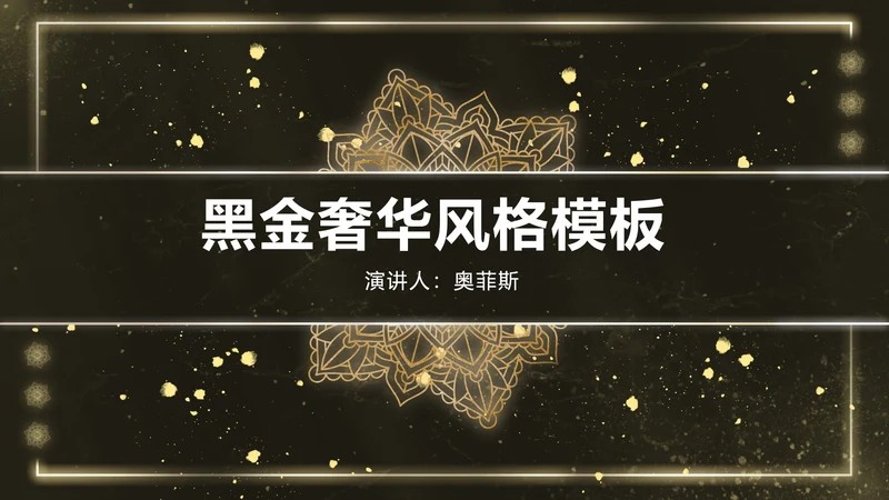 黑金雪花奢华风PPT模板