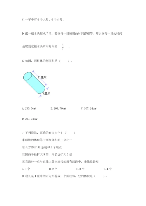 北京版六年级下册数学期中测试卷精华版.docx