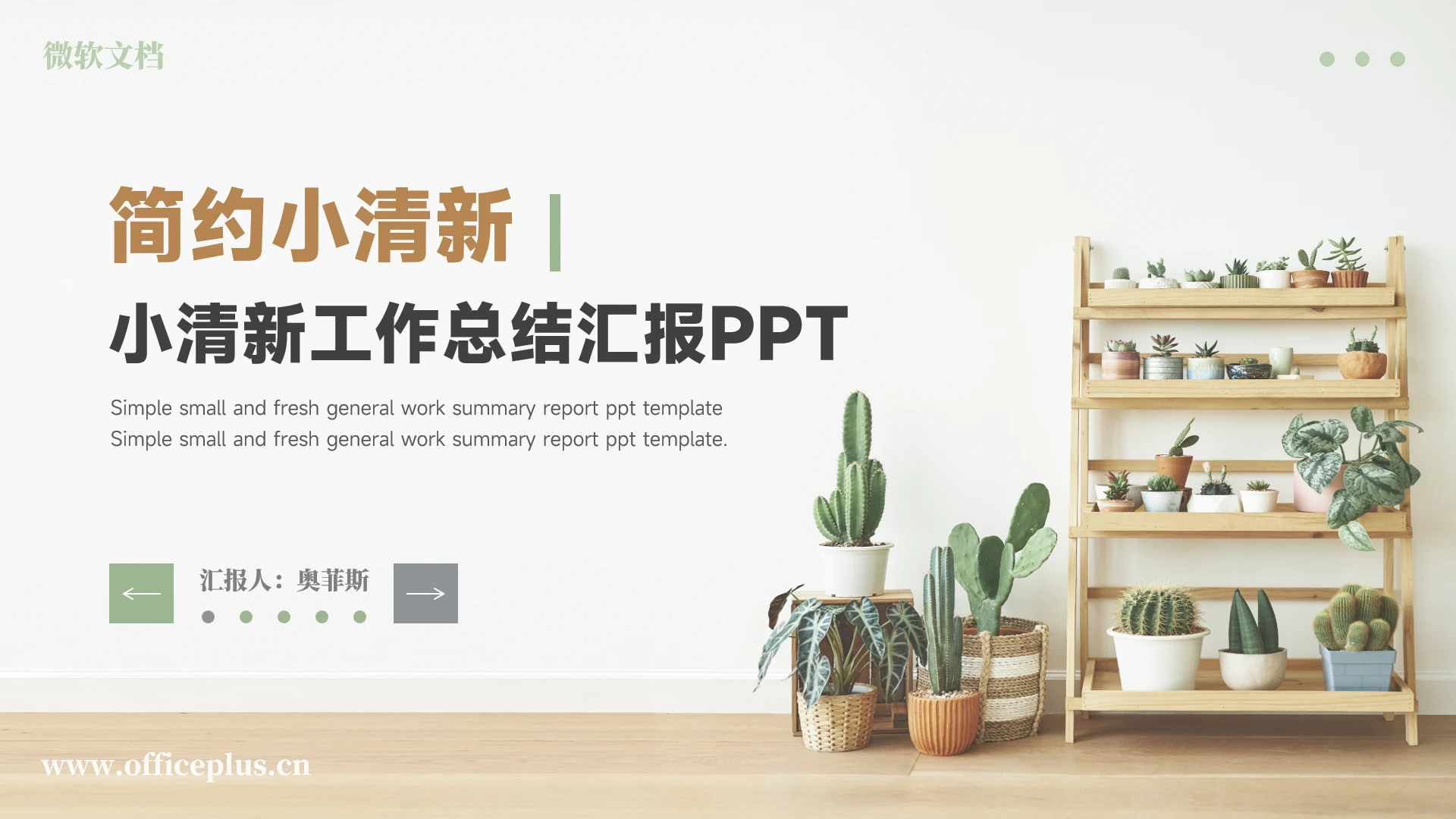 简约小清新工作总结汇报PPT