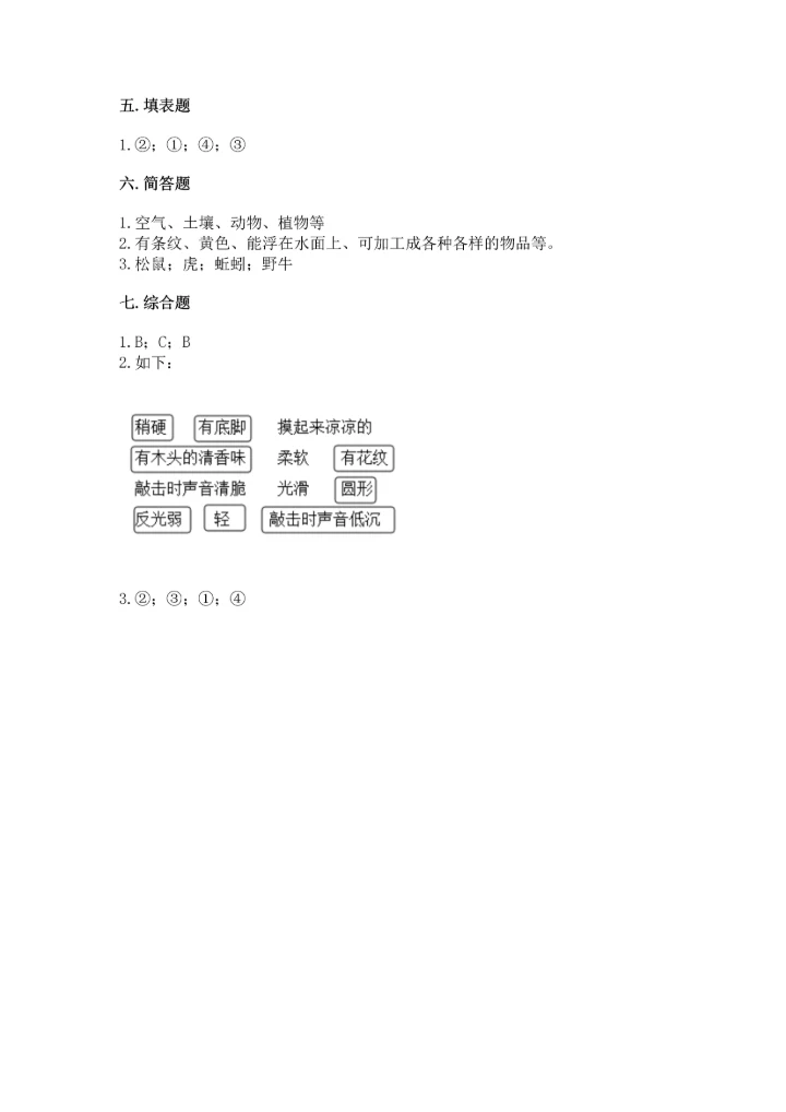 教科版科学二年级上册《期末测试卷》（含答案）.docx