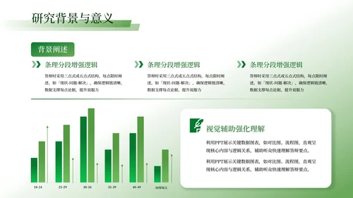 绿色学术风毕业答辩ppt模板