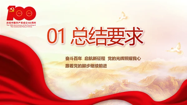 奋斗百年路启航新征程动态PPT模板