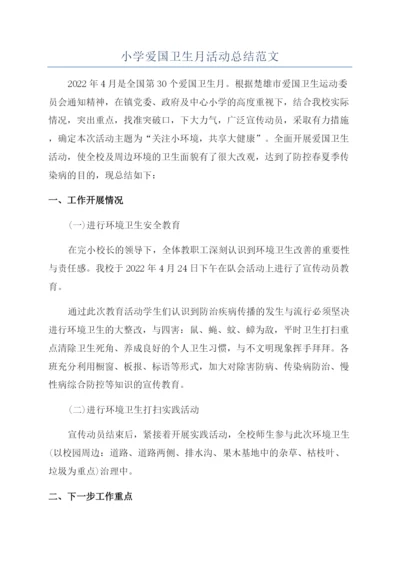 小学爱国卫生月活动总结范文.docx