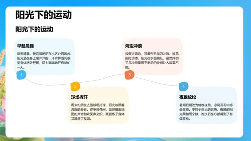 我的暑假生活记录PPT模板