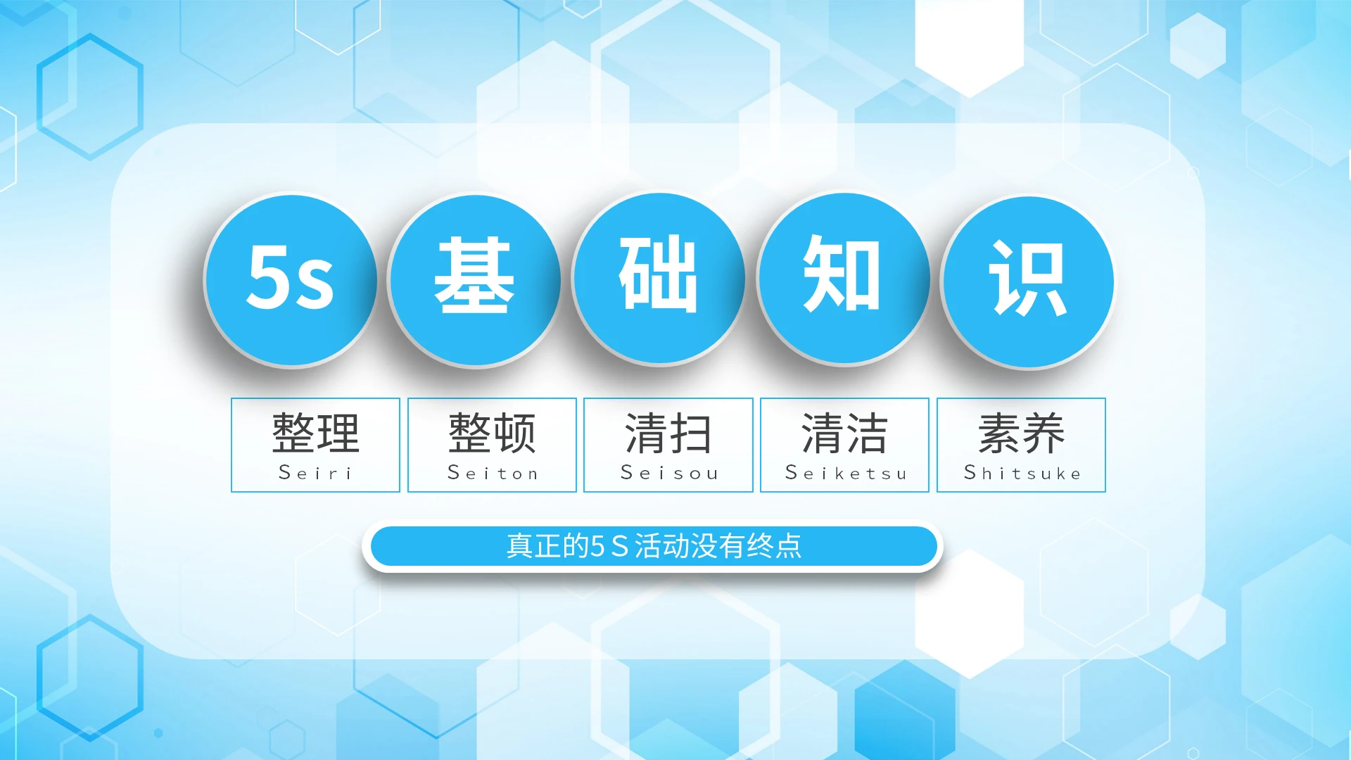 蓝色简约微粒体企业公司5S基础知识培训PPT