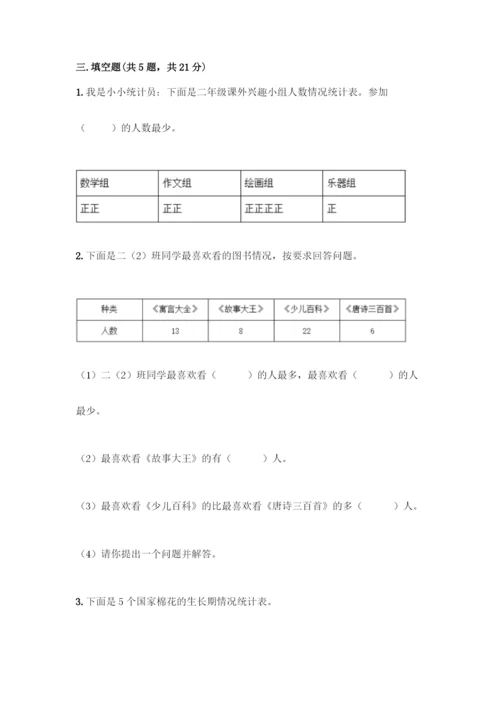人教版二年级下册数学第一单元-数据收集整理-测试卷附答案(轻巧夺冠).docx