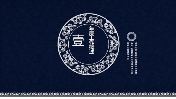 中式青花瓷风格工作总结汇报通用PPT模板