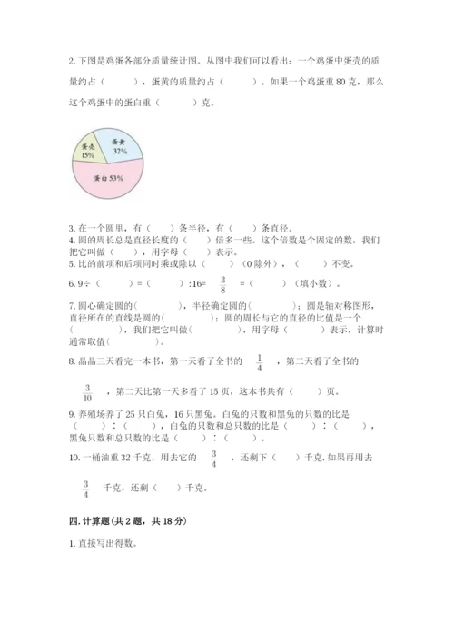 2022六年级上册数学期末考试试卷【名师系列】.docx