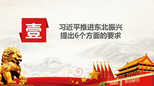 学习推进东北振兴6个方面要求PPT模板