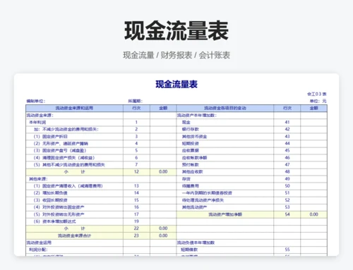 主营业务收支明细表