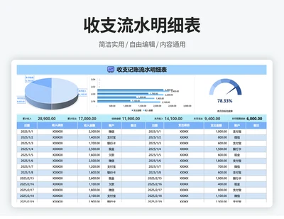 项目收支流水明细表