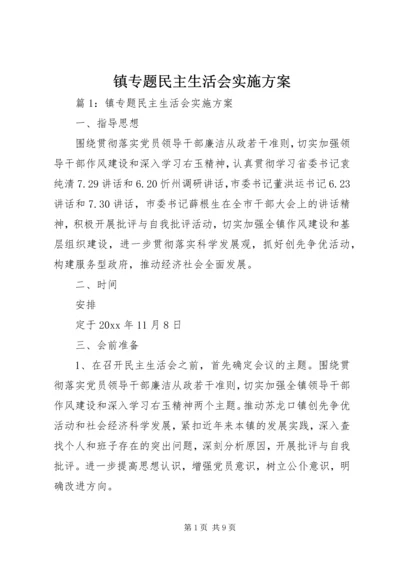 镇专题民主生活会实施方案.docx