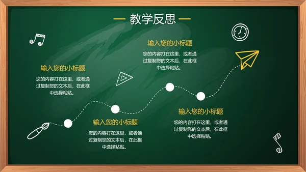 绿色卡通手绘黑板教学数学说课PPT模板