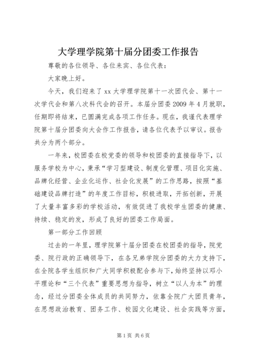 大学理学院第十届分团委工作报告.docx