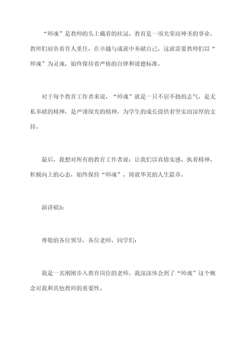 师魂的演讲稿