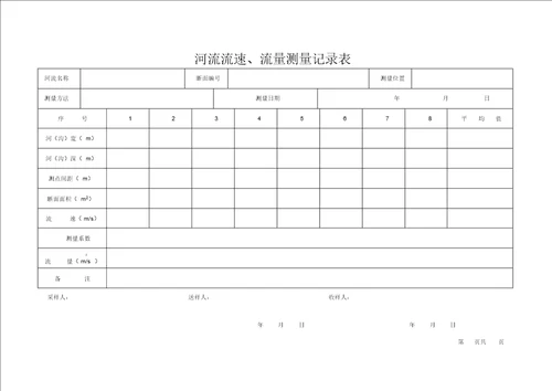 环境检测采样记录表