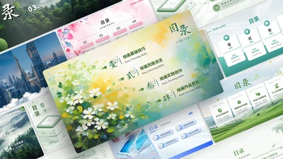 彩色简约风目录页PPT版式合集