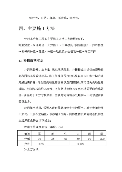园林绿化种植施工方案