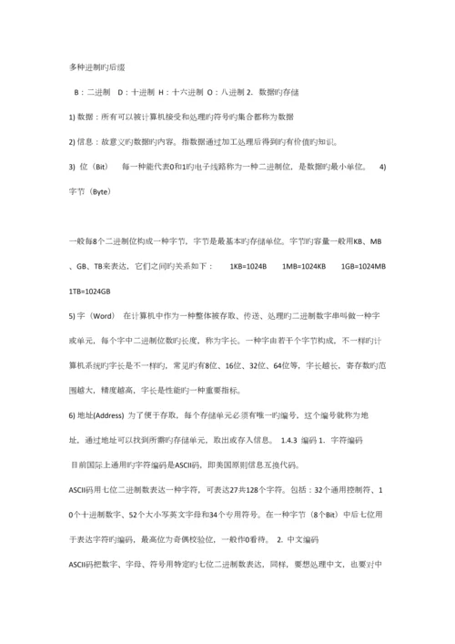 2023年计算机二级Msoffice高级应用选择题知识点王永辉.docx