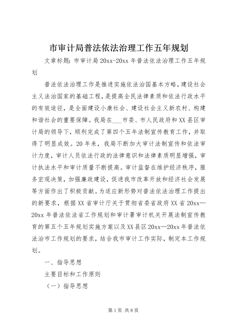 市审计局普法依法治理工作五年规划.docx