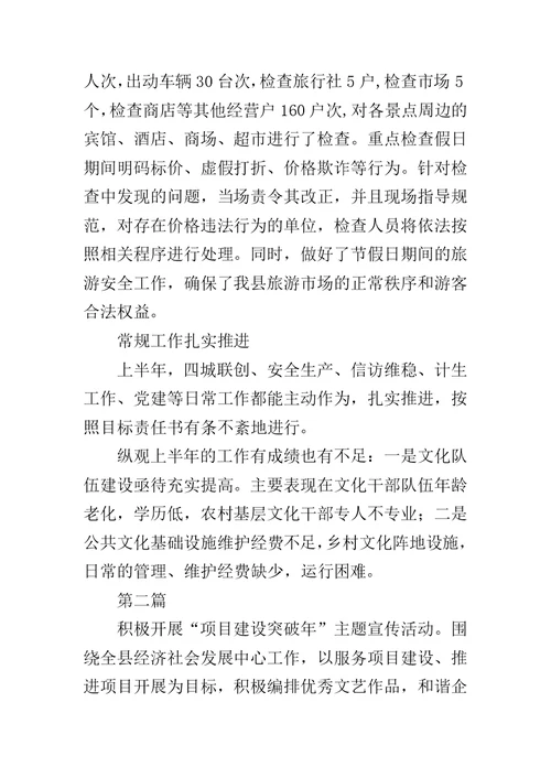 文广局上半年工作总结5篇