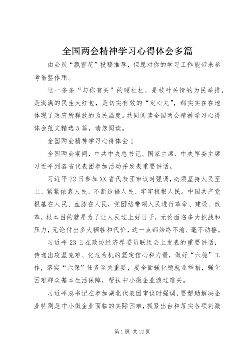 全国两会精神学习心得体会多篇.docx