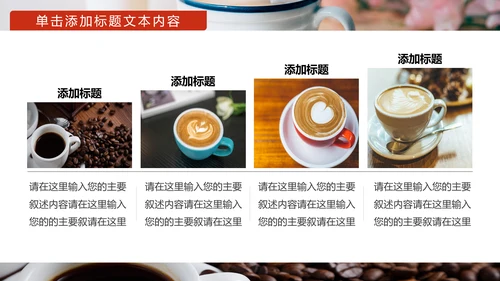 美味休闲下午茶咖啡厅介绍咖啡介绍PPT模板