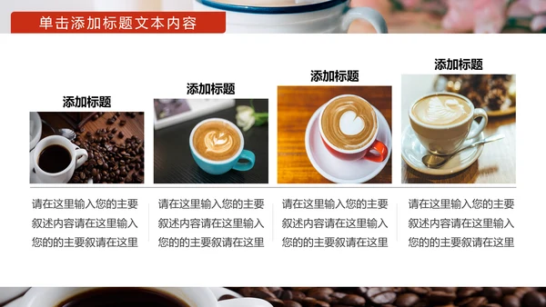 美味休闲下午茶咖啡厅介绍咖啡介绍PPT模板