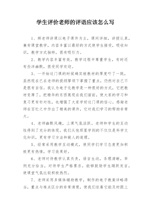 学生评价老师的评语应该怎么写.docx