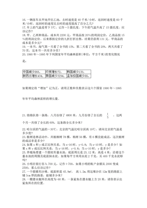 六年级小升初数学解决问题50道（综合题）.docx