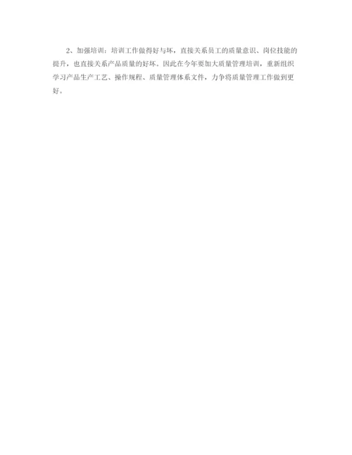 精编之年度质量工作计划范本.docx