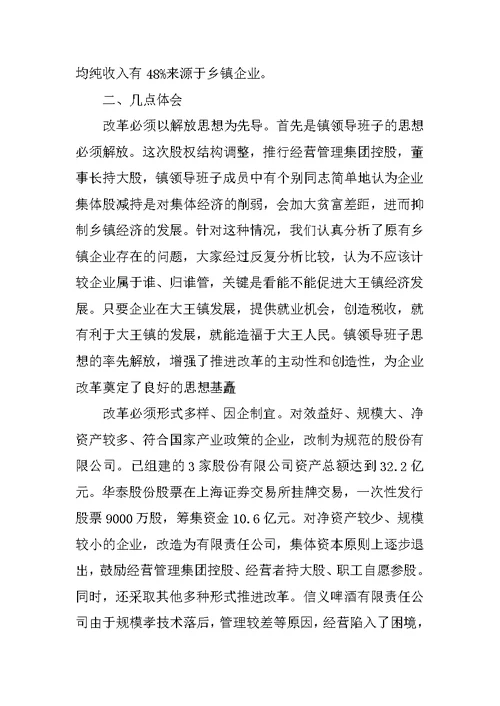 XX镇政府促进乡镇企业快速健康发展情况汇报