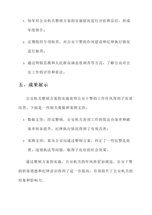 公安纪律教育作风整顿方案