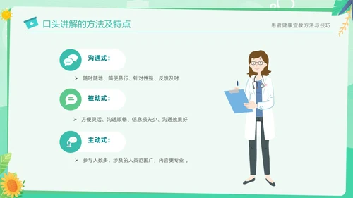 绿色清新简约医疗健康宣教方法与技巧培训PPT