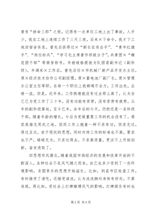 市管处党支部成员、副主任党性分析材料.docx