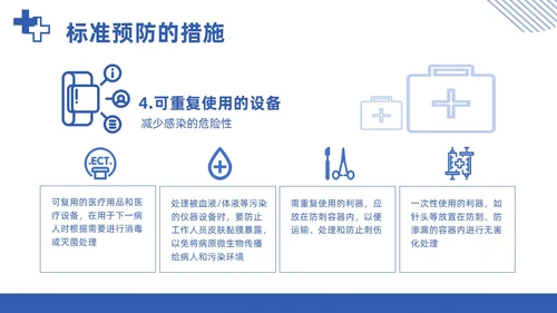 蓝色简约商务医务人员职业暴露院感安全培训课件PPT模板