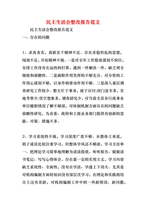 民主生活会整改报告范文.docx